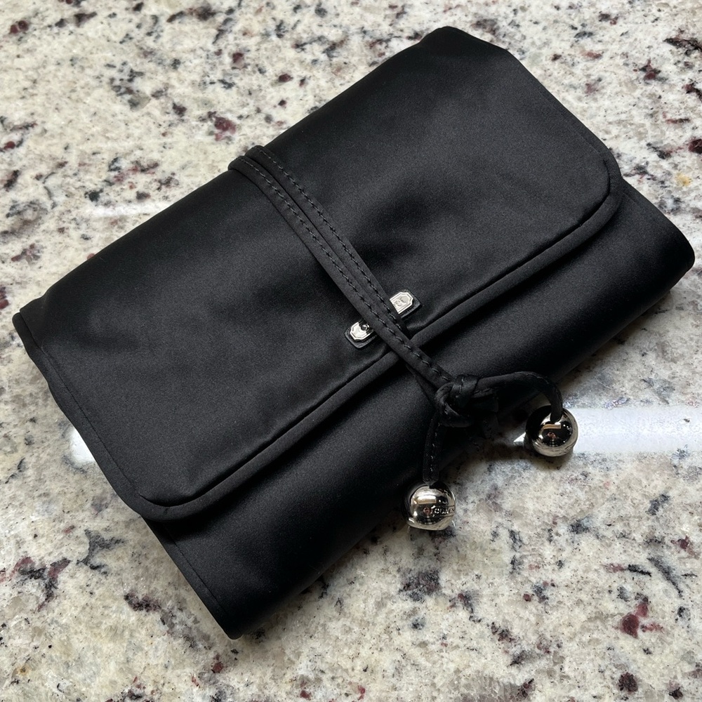 Coach Black Satin Jewelry Roll Travel Case EUC